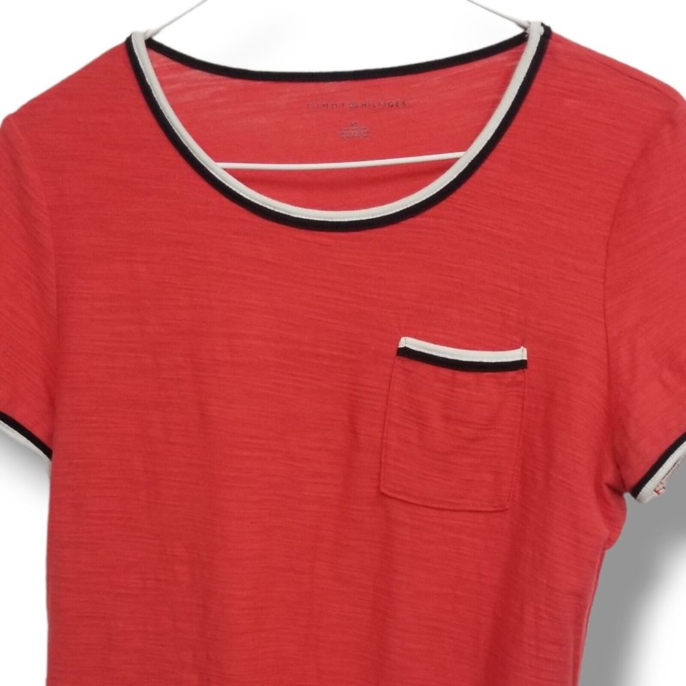 Tommy Hilfiger Women Size Small Short Sleeve Red White Blue Top - Fourth of July